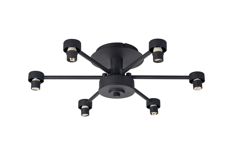 Load image into Gallery viewer, C-Lighting Capel Satin Black 6 Light G9 Universal Semi Flush Light, Suitable For A Vast Selection Of Glass Shades - 59860
