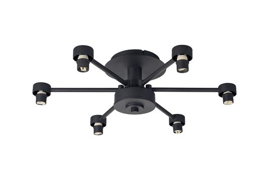 C-Lighting Capel Satin Black 6 Light G9 Universal Semi Flush Light, Suitable For A Vast Selection Of Glass Shades - 59860