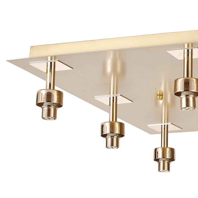 Load image into Gallery viewer, C-Lighting Capel French Gold/Matt Gold Square 9 Light G9 Universal Flush Light, Suitable For A Vast Selection Of Glass Shades - 59861
