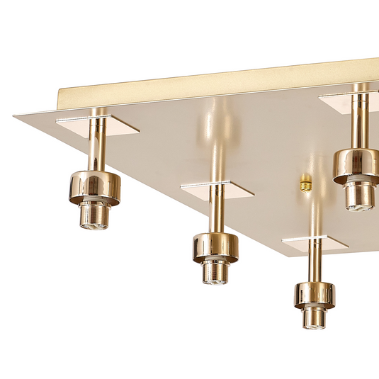 C-Lighting Capel French Gold/Matt Gold Square 9 Light G9 Universal Flush Light, Suitable For A Vast Selection Of Glass Shades - 59861