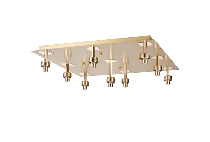 C-Lighting Capel French Gold/Matt Gold Square 9 Light G9 Universal Flush Light, Suitable For A Vast Selection Of Glass Shades - 59861
