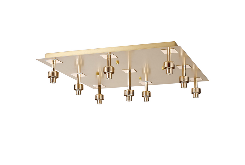 Load image into Gallery viewer, C-Lighting Capel French Gold/Matt Gold Square 9 Light G9 Universal Flush Light, Suitable For A Vast Selection Of Glass Shades - 59861
