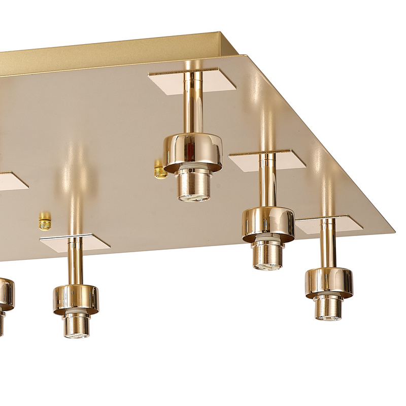 Load image into Gallery viewer, C-Lighting Capel French Gold/Matt Gold Square 9 Light G9 Universal Flush Light, Suitable For A Vast Selection Of Glass Shades - 59861
