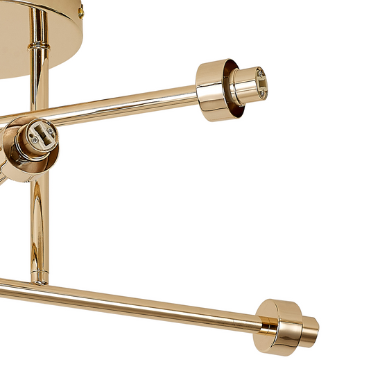 C-Lighting Capel French Gold 6 Light G9 Universal Crossed Arm Semi Flush Light, Suitable For A Vast Selection Of Glass Shades - 59865