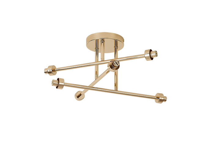 C-Lighting Capel French Gold 6 Light G9 Universal Crossed Arm Semi Flush Light, Suitable For A Vast Selection Of Glass Shades - 59865