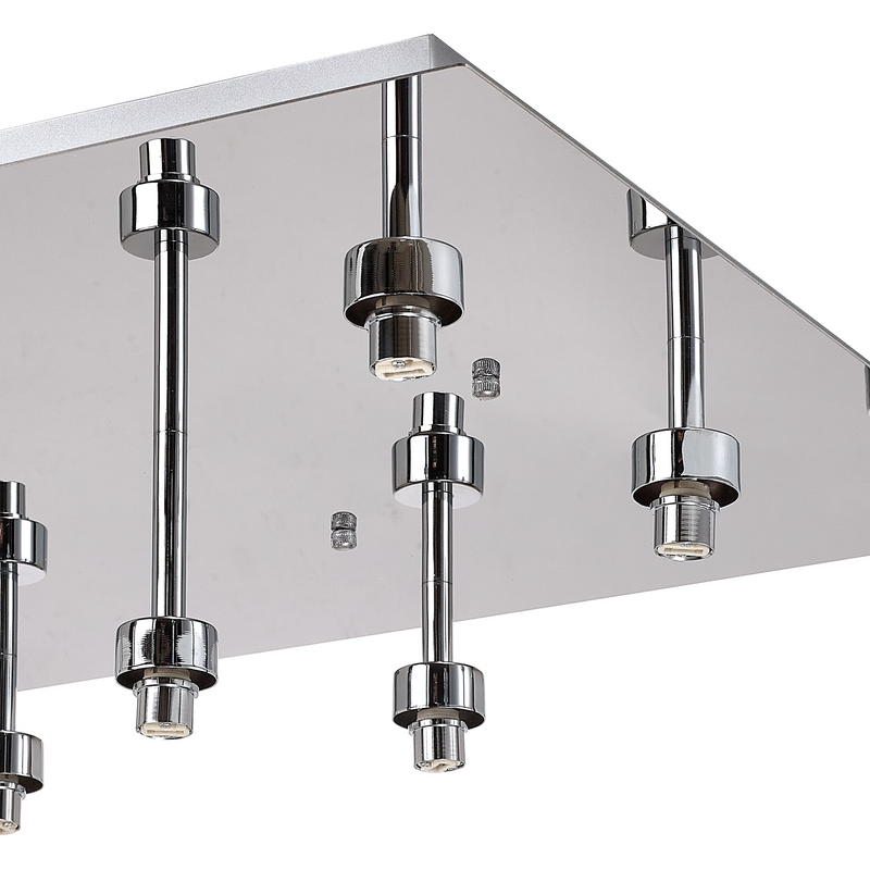 Load image into Gallery viewer, C-Lighting Capel Polished Chrome/Satin Chrome Square 9 Light G9 Universal Flush Light, Suitable For A Vast Selection Of Glass Shades - 59871
