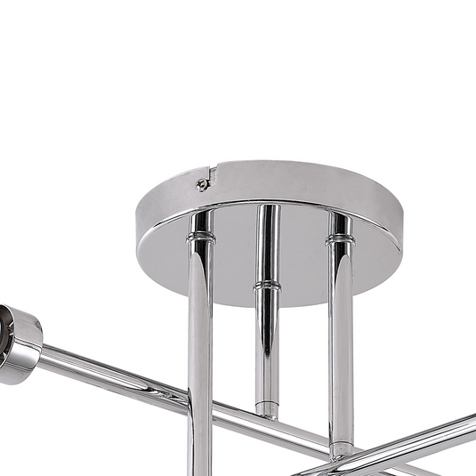 C-Lighting Capel Polished Chrome 6 Light G9 Universal Crossed Arm Semi Flush Light, Suitable For A Vast Selection Of Glass Shades - 59875