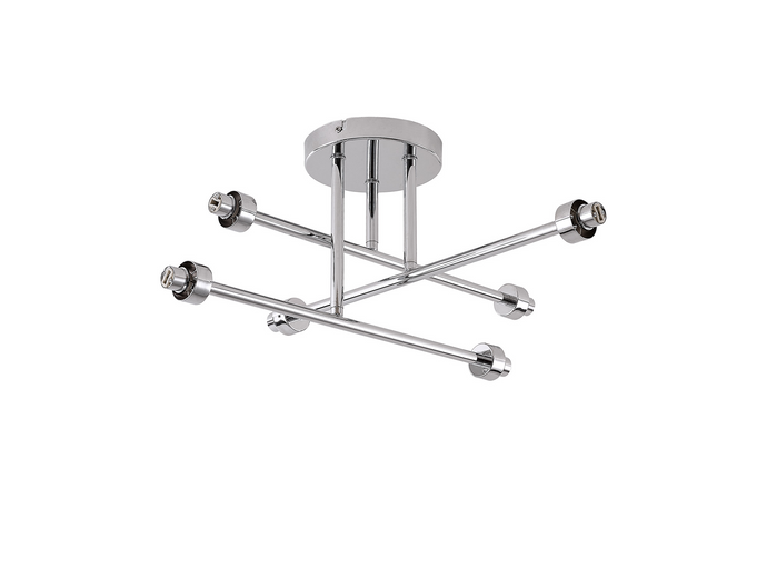 C-Lighting Capel Polished Chrome 6 Light G9 Universal Crossed Arm Semi Flush Light, Suitable For A Vast Selection Of Glass Shades - 59875