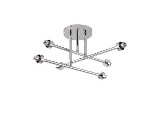 C-Lighting Capel Polished Chrome 6 Light G9 Universal Crossed Arm Semi Flush Light, Suitable For A Vast Selection Of Glass Shades - 59875