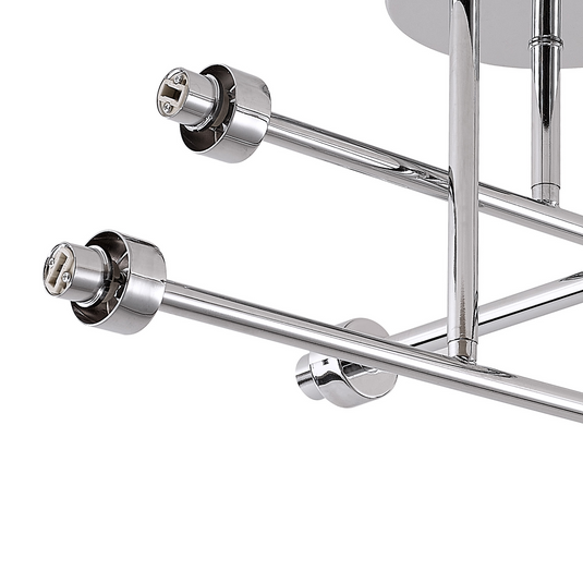C-Lighting Capel Polished Chrome 6 Light G9 Universal Crossed Arm Semi Flush Light, Suitable For A Vast Selection Of Glass Shades - 59875