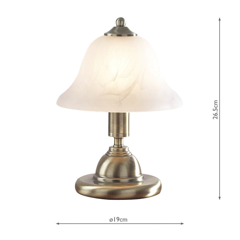 Load image into Gallery viewer, Dar Lighting GLO4075 Gloucester Touch Table Lamp Twin Pack Ant Brass - 14532
