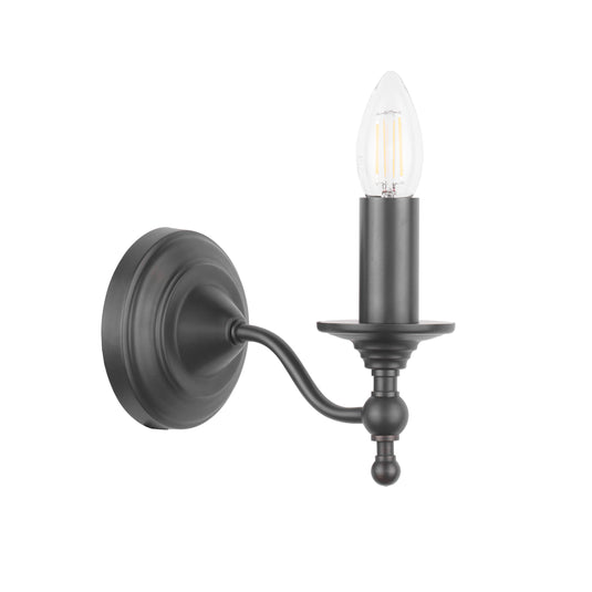 Laura Ashley LA3756243-Q Ludchurch Single Wall Light Industrial Black Bracket Only - 61561