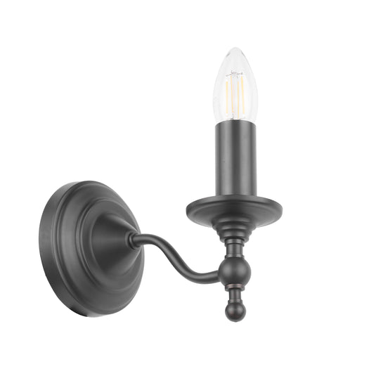 Laura Ashley LA3756243-Q Ludchurch Single Wall Light Industrial Black Bracket Only - 61561