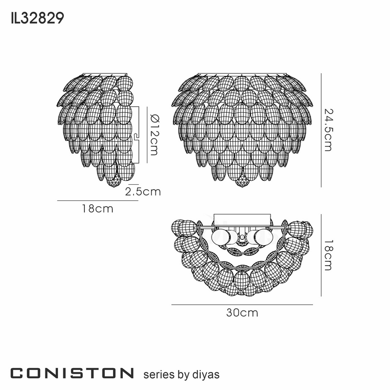 Load image into Gallery viewer, Diyas IL32829 Coniston Wall Lamp, 2 Light E14, French Gold/Crystal
