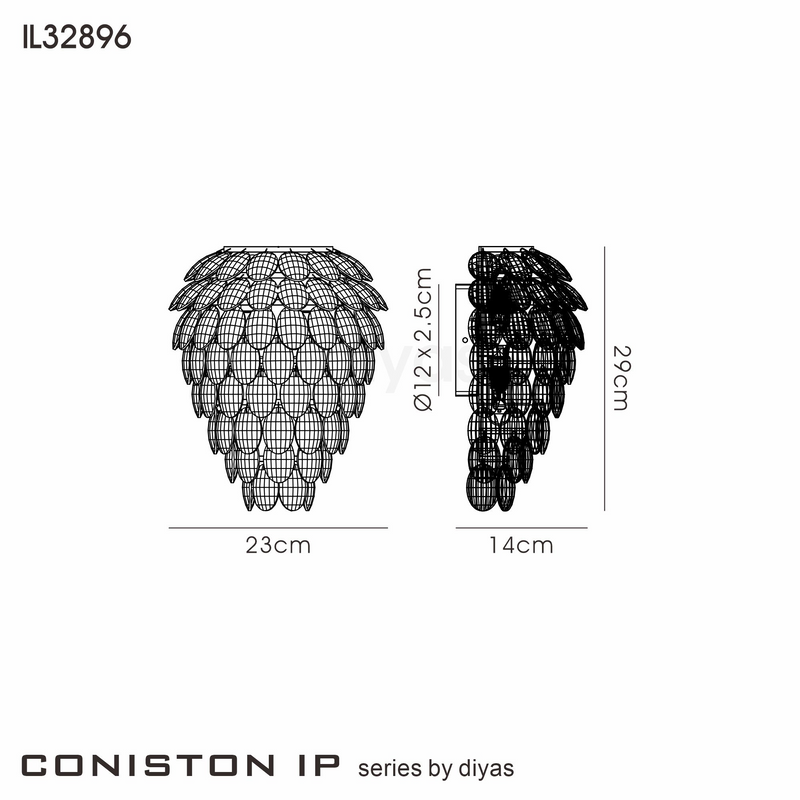 Load image into Gallery viewer, Diyas IL32896 Coniston IP Wall Lamp, 4 Light G9, IP44, French Gold/Crystal
