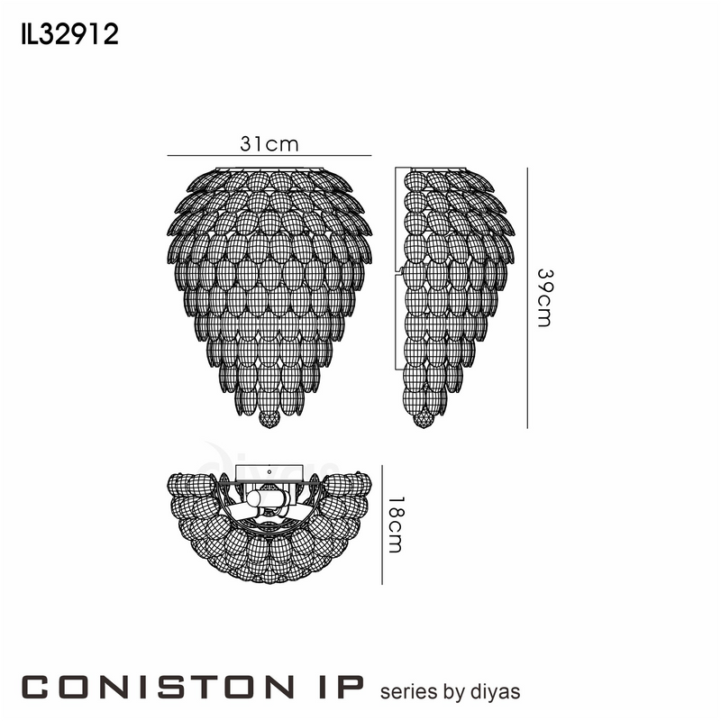 Load image into Gallery viewer, Diyas IL32912 Coniston Tall IP Wall Lamp, 6 Light G9, IP44, Polished Chrome/Crystal
