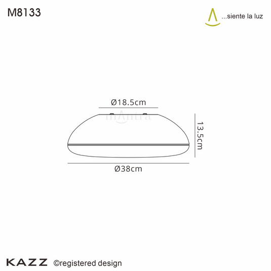 Mantra M8133 Kazz Ceiling 38cm Round, 4 x E27 (Max 20W LED), Wood - 56639