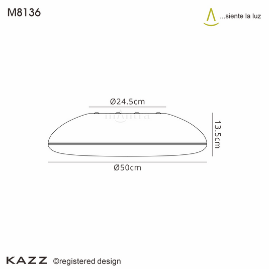 Mantra M8136 Kazz Ceiling 50cm Round, 6 x E27 (Max 20W LED), Wood - 56642