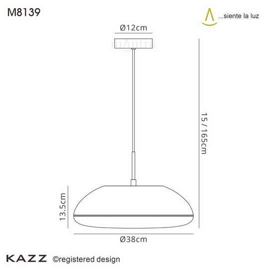 Mantra M8139 Kazz Pendant 38cm Round, 4 x E27 (Max 20W LED), Wood - 56645