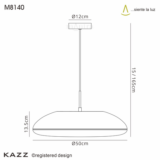 Mantra M8140 Kazz Pendant 50cm Round, 6 x E27 (Max 20W LED), White - 56646