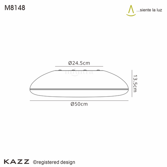 Mantra M8148 Kazz Ceiling 50cm Round, 6 x E27 (Max 20W LED), Gold - 56658