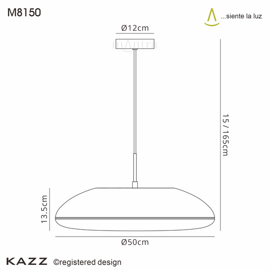 Mantra M8150 Kazz Pendant 50cm Round, 6 x E27 (Max 20W LED), Gold - 56660