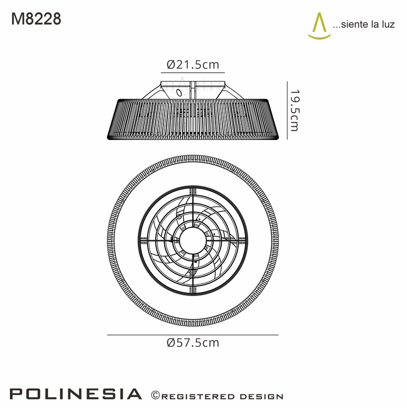 Load image into Gallery viewer, Mantra M8228 Polinesia Nautica Mini 55W LED Dimmable Ceiling Light With Built-In 25W DC Reversible Fan, Beige Oscu, 3800lm -
