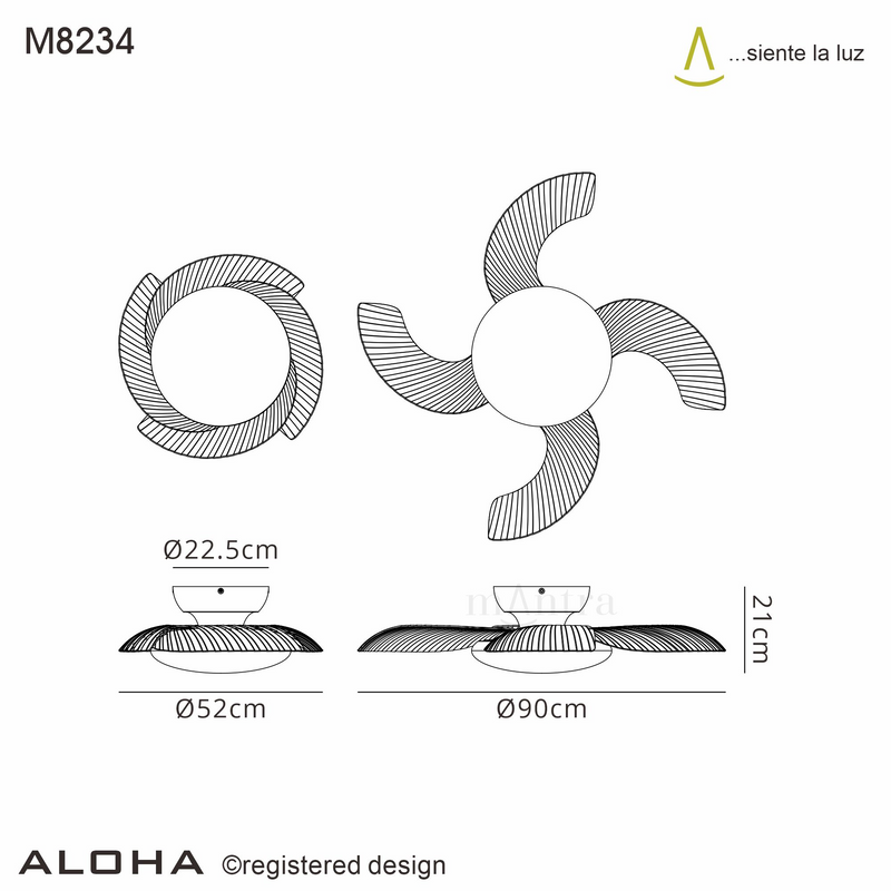 Load image into Gallery viewer, Mantra M8234 Aloha 45W LED Dimmable Ceiling Light With Built-In 30W DC Reversible Fan, Wood, 3500lm -
