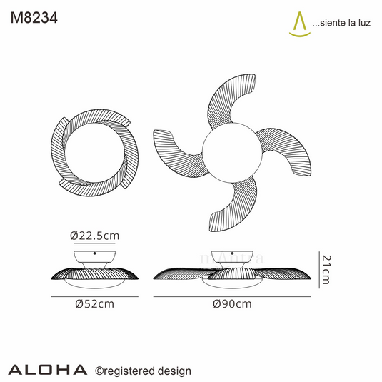 Mantra M8234 Aloha 45W LED Dimmable Ceiling Light With Built-In 30W DC Reversible Fan, Wood, 3500lm -