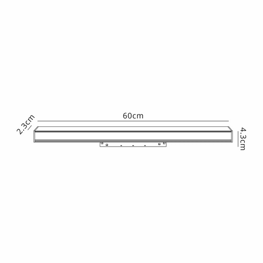 Mantra M8319 Magneto Linear Light Diffuser, 600mm,16W LED, 3000K, 1280lm. Black -