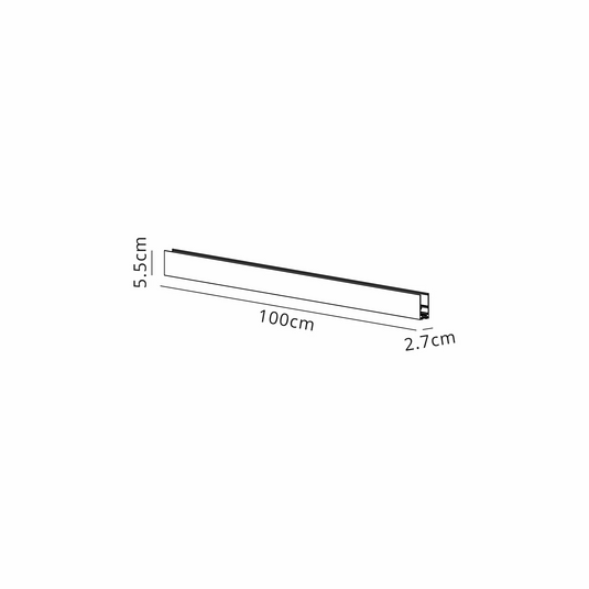 Mantra M8371 Magneto Deep Surface/Pendant Track c/w Endcaps 1m x 5.5cm, Black -
