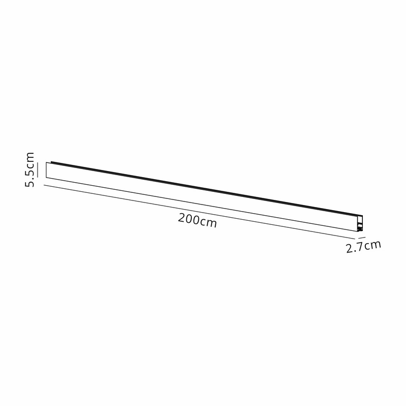 Load image into Gallery viewer, Mantra M8372 Magneto Deep Surface/Pendant Track c/w Endcaps 2m x 5.5cm, Black -
