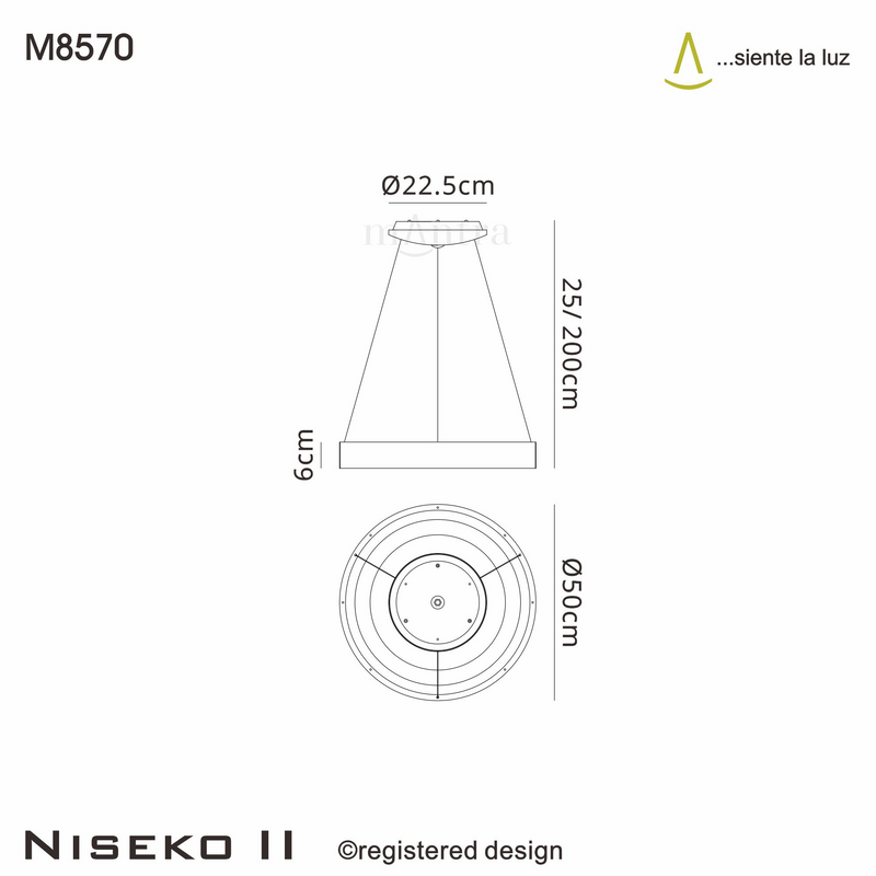 Load image into Gallery viewer, Mantra M8570 Niseko II Ring Pendant 50cm 40W LED, 2700K-5000K Tuneable, 2950lm, Remote Control &amp; APP, White, 3yrs Warranty - 60735
