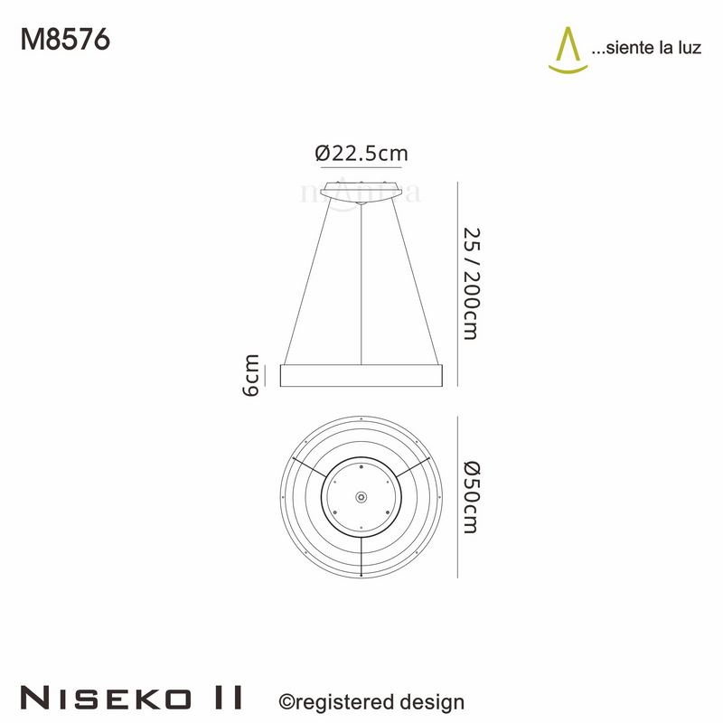 Load image into Gallery viewer, Mantra M8576 Niseko II Ring Pendant 50cm 40W LED, 2700K-5000K Tuneable, 2950lm, Remote Control &amp; APP, Wood -
