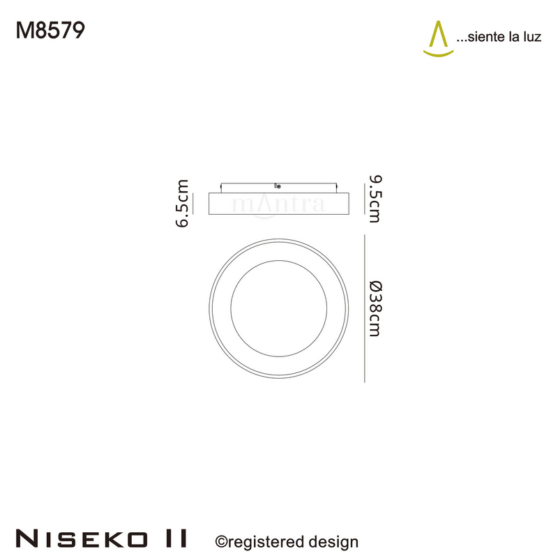 Load image into Gallery viewer, Mantra M8579 Niseko II Ring Ceiling 38cm 30W LED, 2700K-5000K Tuneable, 2250lm, Remote Control &amp; APP, White, 3yrs Warranty - 59675
