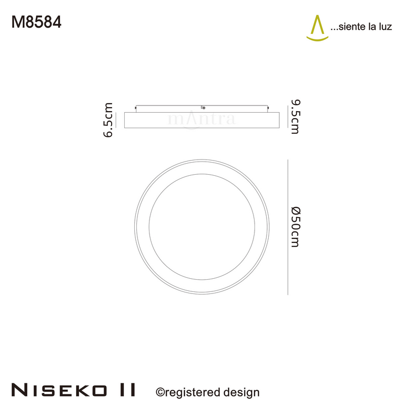 Load image into Gallery viewer, Mantra M8584 Niseko II Ring Ceiling 50cm 40W LED, 2700K-5000K Tuneable, 2950lm, Remote Control &amp; APP, Gold -
