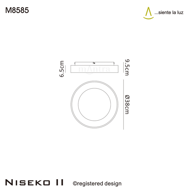 Load image into Gallery viewer, Mantra M8585 Niseko II Ring Ceiling 38cm 30W LED, 2700K-5000K Tuneable, 2250lm, Remote Control &amp; APP, Gold -
