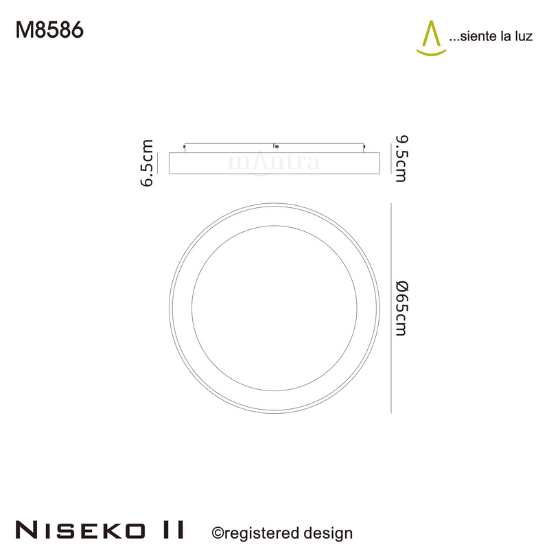 Load image into Gallery viewer, Mantra M8586 Niseko II Ring Ceiling 65cm 50W LED, 2700K-5000K Tuneable, 3760lm, Remote Control &amp; APP, Wood -
