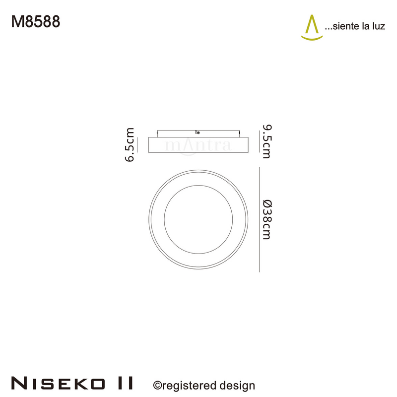 Load image into Gallery viewer, Mantra M8588 Niseko II Ring Ceiling 38cm 30W LED, 2700K-5000K Tuneable, 2250lm, Remote Control &amp; APP, Wood -
