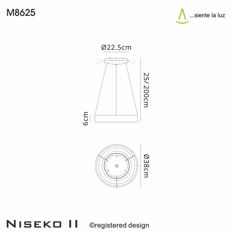 Load image into Gallery viewer, Mantra M8625 Niseko II Ring Pendant 38cm 30W LED, 2700K-5000K Tuneable, 2250lm, Remote Control &amp; APP, White, 3yrs Warranty - 60782
