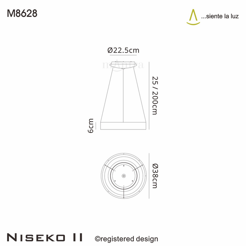 Load image into Gallery viewer, Mantra M8628 Niseko II Ring Pendant 38cm 30W LED, 2700K-5000K Tuneable, 2250lm, Remote Control &amp; APP, Wood -
