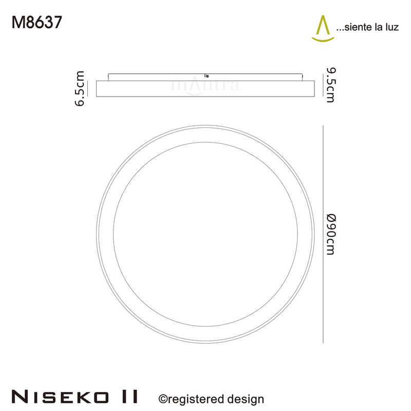 Load image into Gallery viewer, Mantra M8637 Niseko II Ring Ceiling 90cm 78W LED, 2700K-5000K Tuneable, 6200lm, Remote Control, White, 3yrs Warranty - 60814
