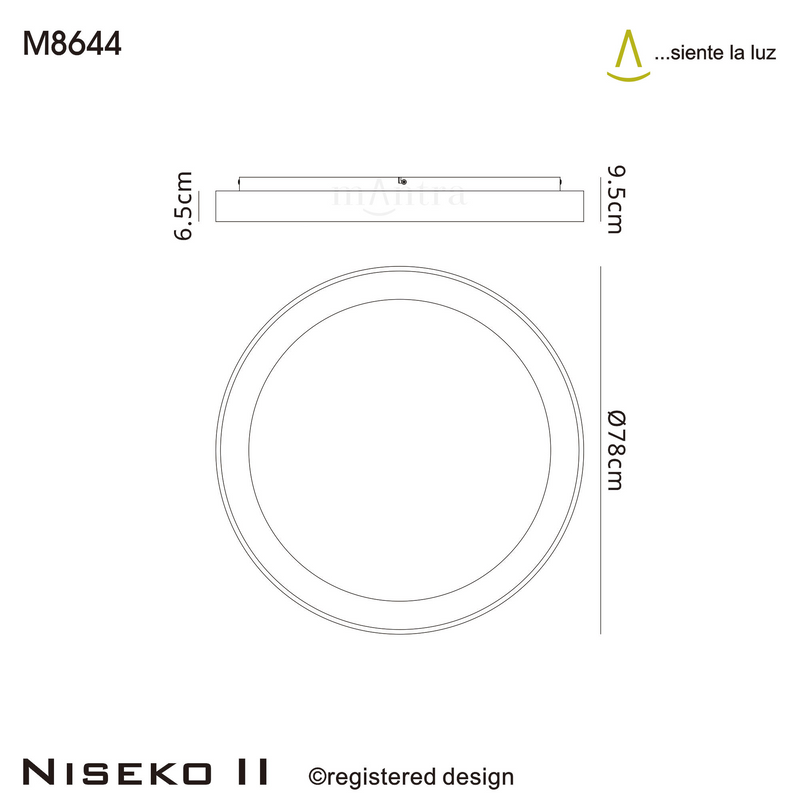 Load image into Gallery viewer, Mantra M8644 Niseko II Ring Ceiling 78cm 58W LED, 2700K-5000K Tuneable, 4700lm, Remote Control, Wood -
