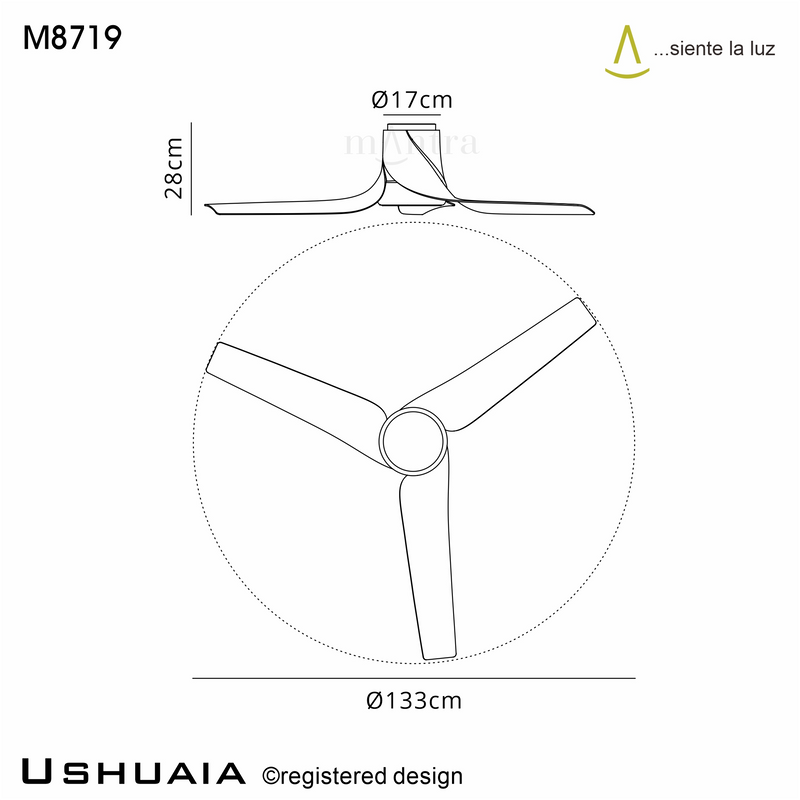 Load image into Gallery viewer, Mantra Ushuaia M8719 30W LED Dimmable Ceiling Light With Built-In 35W DC Fan, 2700-5000K Remote Control, 2400lm, White/Wood -
