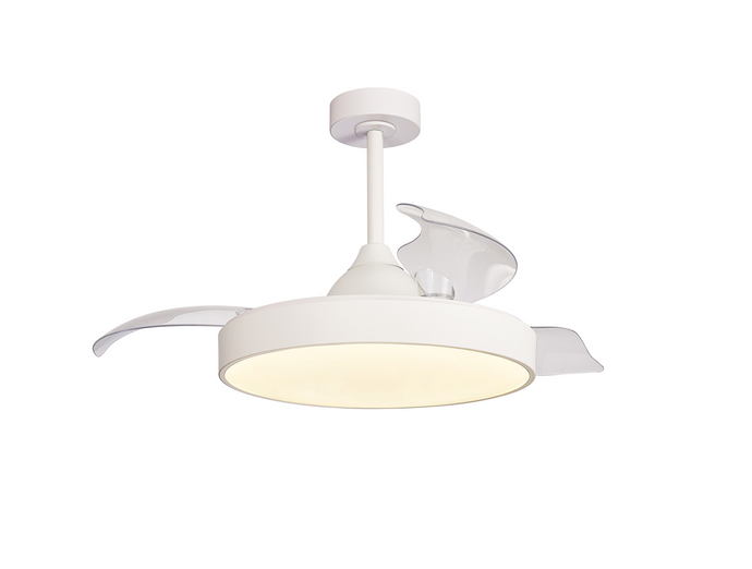 Mantra M8754 Alaska 60W LED Dimmable Ceiling Light With Built-In 30W DC Fan, 2700-5000K Remote Control, 3300lm, White -