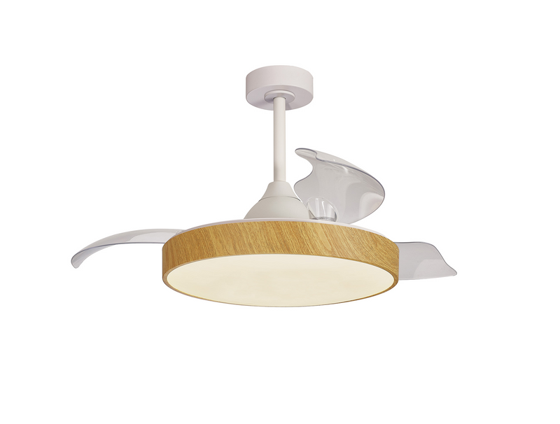 Load image into Gallery viewer, Mantra M8753 Alaska 60W LED Dimmable Ceiling Light With Built-In 30W DC Fan, 2700-5000K Remote Control, 3300lm, Wood -
