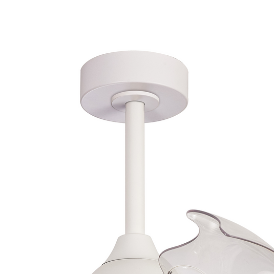 Mantra M8755 Alaska Mini 45W LED Dimmable Ceiling Light With Built-In 25W DC Fan, 2700-5000K Remote Control, 2500lm, White -
