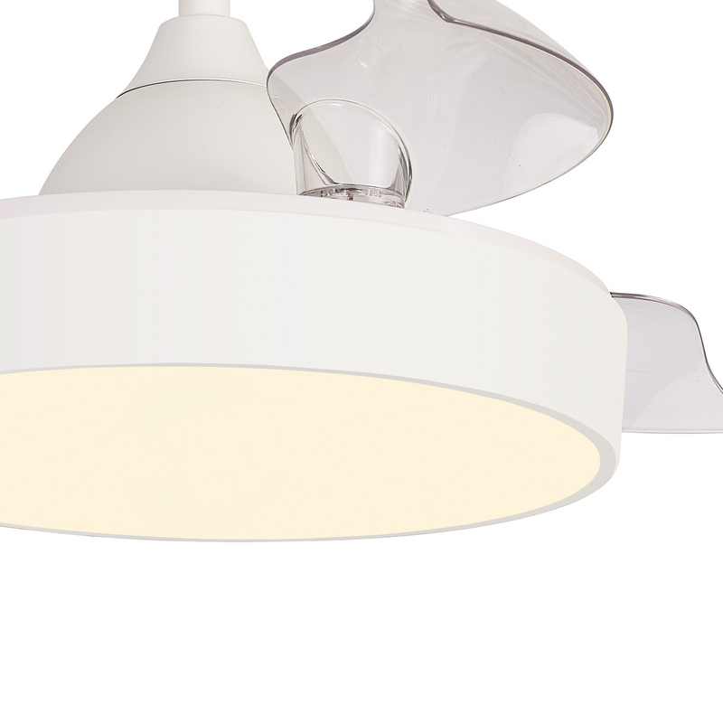 Load image into Gallery viewer, Mantra M8755 Alaska Mini 45W LED Dimmable Ceiling Light With Built-In 25W DC Fan, 2700-5000K Remote Control, 2500lm, White -

