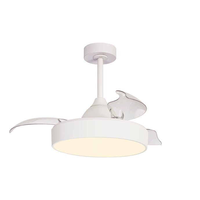 Mantra M8755 Alaska Mini 45W LED Dimmable Ceiling Light With Built-In 25W DC Fan, 2700-5000K Remote Control, 2500lm, White -
