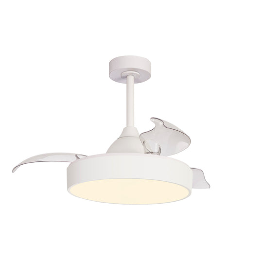 Mantra M8755 Alaska Mini 45W LED Dimmable Ceiling Light With Built-In 25W DC Fan, 2700-5000K Remote Control, 2500lm, White -